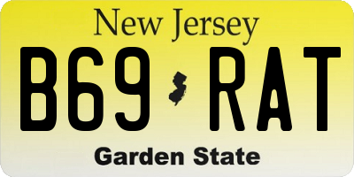 NJ license plate B69RAT