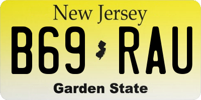 NJ license plate B69RAU