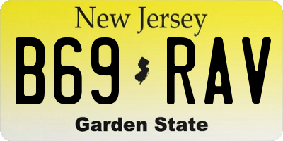 NJ license plate B69RAV