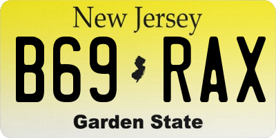NJ license plate B69RAX