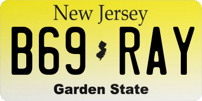 NJ license plate B69RAY