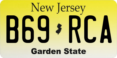 NJ license plate B69RCA