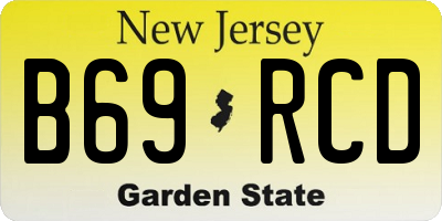 NJ license plate B69RCD