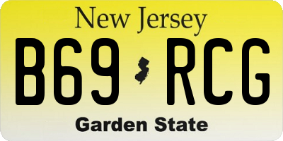 NJ license plate B69RCG