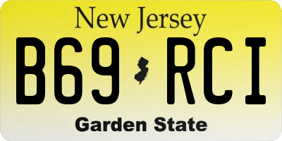 NJ license plate B69RCI
