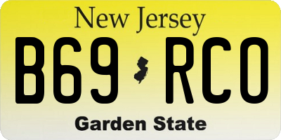NJ license plate B69RCO
