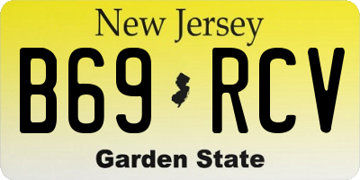 NJ license plate B69RCV