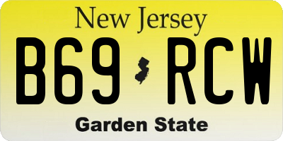 NJ license plate B69RCW