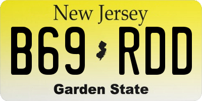 NJ license plate B69RDD