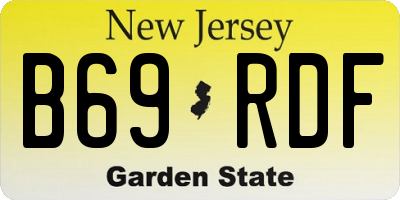 NJ license plate B69RDF
