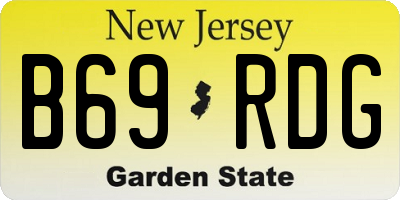 NJ license plate B69RDG