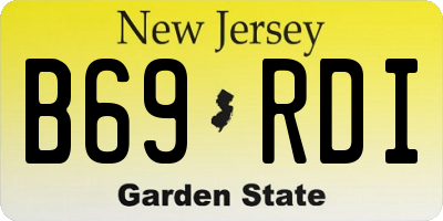 NJ license plate B69RDI
