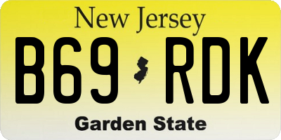 NJ license plate B69RDK