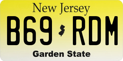 NJ license plate B69RDM