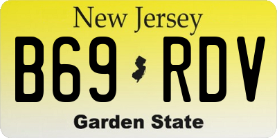 NJ license plate B69RDV