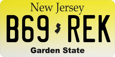 NJ license plate B69REK
