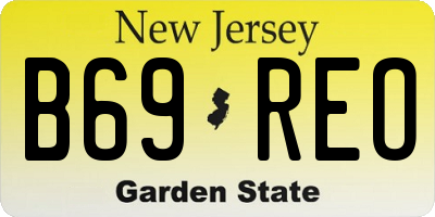 NJ license plate B69REO
