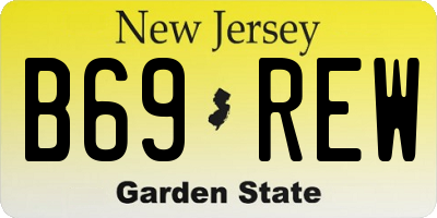 NJ license plate B69REW