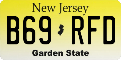 NJ license plate B69RFD