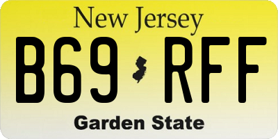 NJ license plate B69RFF