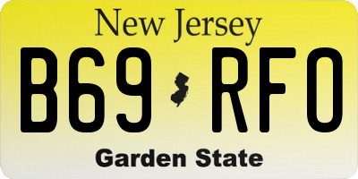 NJ license plate B69RFO