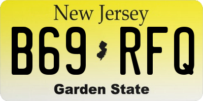 NJ license plate B69RFQ