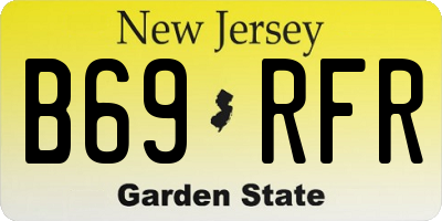 NJ license plate B69RFR