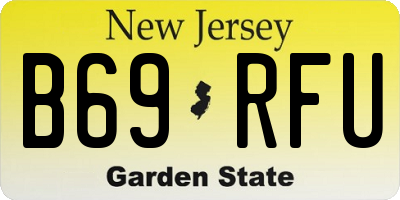 NJ license plate B69RFU