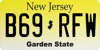 NJ license plate B69RFW