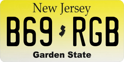 NJ license plate B69RGB