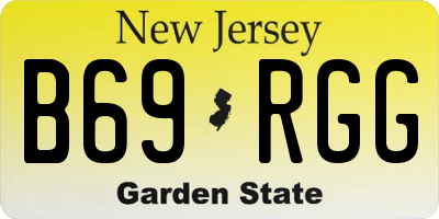 NJ license plate B69RGG