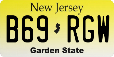 NJ license plate B69RGW