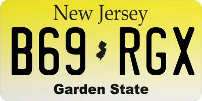 NJ license plate B69RGX