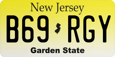 NJ license plate B69RGY