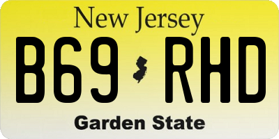 NJ license plate B69RHD