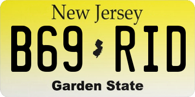 NJ license plate B69RID
