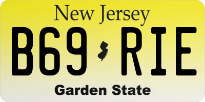 NJ license plate B69RIE