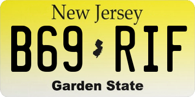 NJ license plate B69RIF