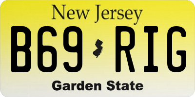 NJ license plate B69RIG