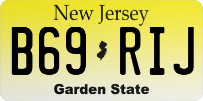 NJ license plate B69RIJ