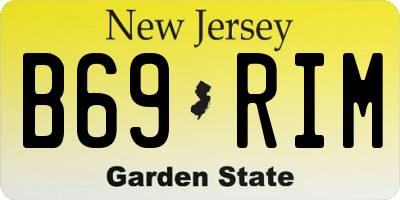 NJ license plate B69RIM