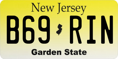 NJ license plate B69RIN