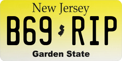 NJ license plate B69RIP