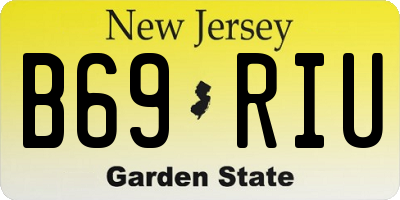 NJ license plate B69RIU