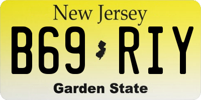 NJ license plate B69RIY