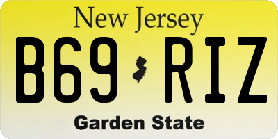 NJ license plate B69RIZ