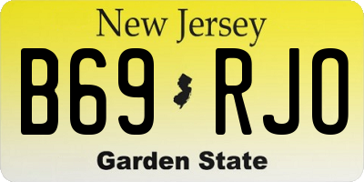NJ license plate B69RJO