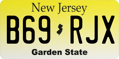 NJ license plate B69RJX