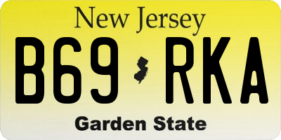 NJ license plate B69RKA