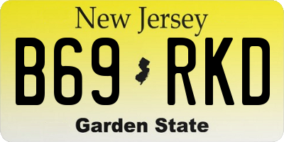 NJ license plate B69RKD